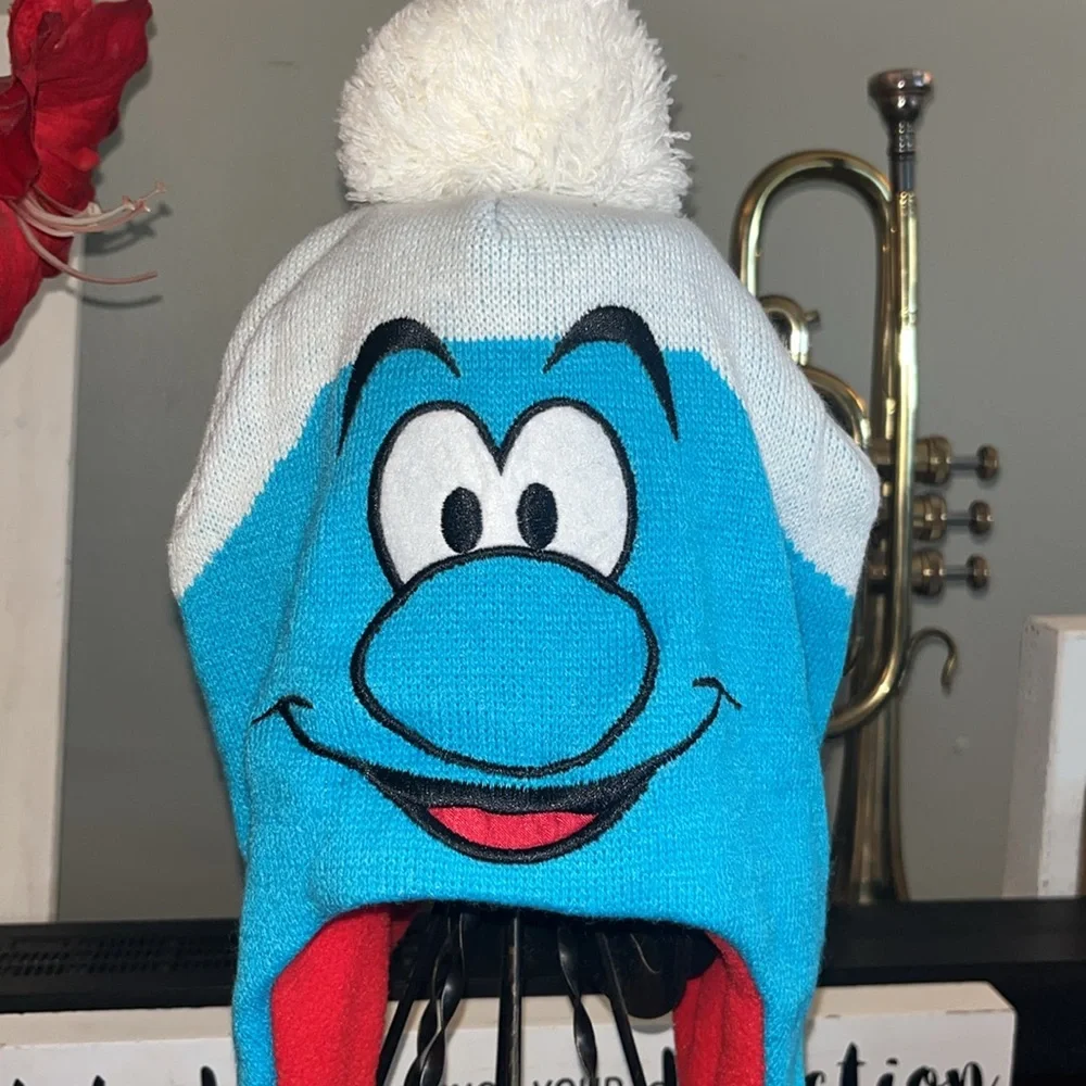 SMURF Beanie Vintage Laplander Hat Warm Winter, Fleece-lined, Peyo 2011